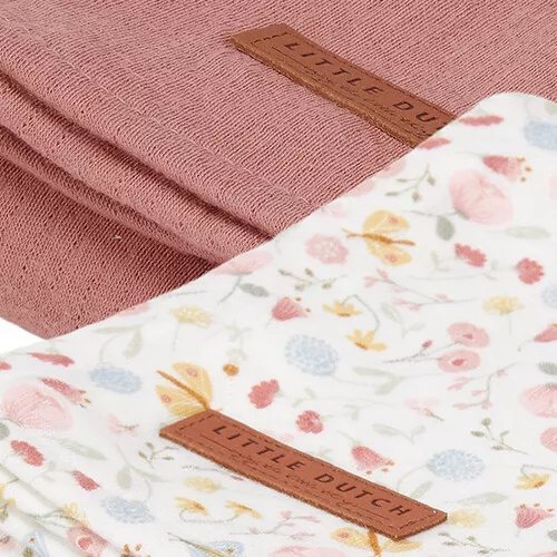 Little Dutch Hydrofiele Doeken 70x70 Cm - Flowers & Butterflies - 2st - Afbeelding 2