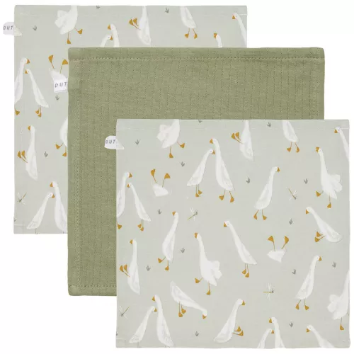 Little Dutch Hydrofiele Spuugdoekjes - Little Goose - Pure Olive - 3st 3 Little Dutch Hydrofiele Spuugdoekjes - Little Goose - Pure Olive - 3st
