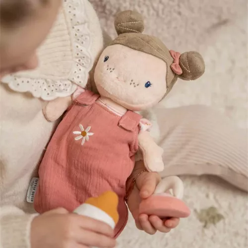 Little Dutch Lappenpop Met Reiswieg Rosa - Donkerroze - 24 Cm - Afbeelding 3