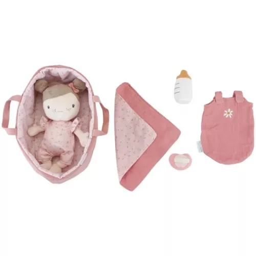 Little Dutch Lappenpop Met Reiswieg Rosa - Donkerroze - 24 Cm - Afbeelding 4