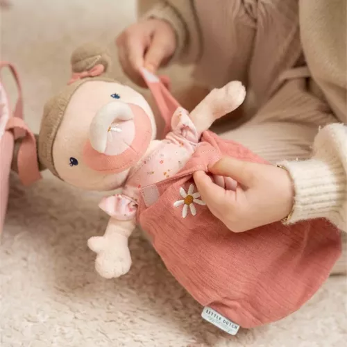 Little Dutch Lappenpop Met Reiswieg Rosa - Donkerroze - 24 Cm - Afbeelding 5