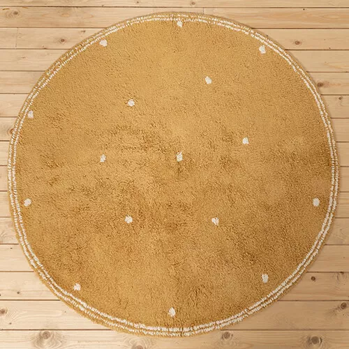 Little Dutch Vloerkleed Dot - Pure Ochre - Ø 110 Cm - Afbeelding 3